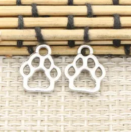 200pcslot Ancient Silver Alloy Paw Print Charms Pendants For diy Jewelry Making findings 13x11mm8836429