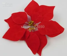 100pcs Czerwony jedwabny Poinsettia Christmas Flower Heads Dia20cm787quot Artificial Flower4114169