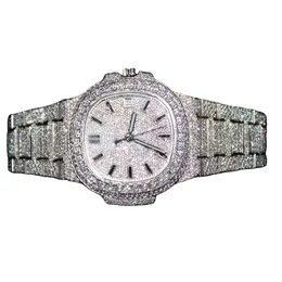 Ny helt anpassad Iced Out Lab Grown Watch för män hiphop diamant smycken titta på gåva