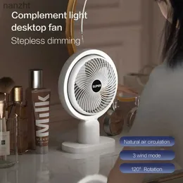 Electric Fans Portable wireless fan with night light 120 rotation quiet mini electric fan USB charging fanWX