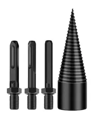 Hex Shank yakacak odun ayırıcı makinesi matkap ahşap koni raydan zımba sürücüsü adım matkap biti bölünmüş sondaj araçları ağaç işleme araçları7891348