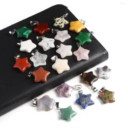 Colares pendentes 2pc Estrela aleatória Cristal de pedra natural Charme DIY DIY Brincos de colar Acessórios de jóias Presente