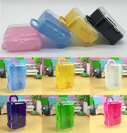 투명한 여행 수하물 디자인 플라스틱 사탕 박스 미니 여행 상자 웨딩 베이비 샤워 초콜릿 상자 크리스마스 선물 DHL9806306