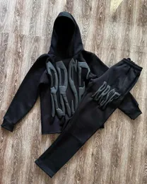 Erkeklerin Trailtsuits 3D harfli köpük 2 parçalı erkek y2k set eşofmanları erkek ve kadın tişörtler hip hop rahat süper dalian hoodie t240428