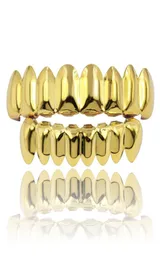 Dentes de ouro rosa de ouro liso clássicos Grillz 6 Borco dental dente inferior Brace dental Grills Men Lady Hip Hop Rapper BO8099644