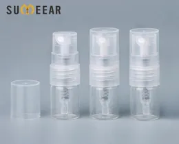 100pieceslot 1 ml mini parfymglas sprayflaska påfyllningsbara tomma flaskor kosmetiska behållare bärbar parfym atomizer prov 201247134