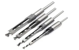 4pcs Quadratloch Mortiser Drill Bit Holzbearbeitungsbohrer Kits Sterbungslochbohrer DIY Holzbearbeitungswerkzeuge 7578492