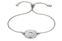 Link Chain Fashion Beauty Simple Metal Snap Armband Bangle Justerbar Fit 12mm18mm knappar smycken Hela SG02307545810