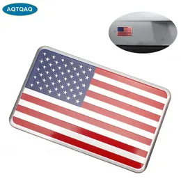 AQTQAQ Metal American US Flag Car Sticker Emblem Badge Styling 240416