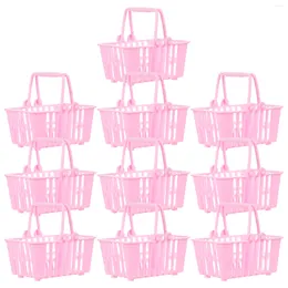 أكياس التخزين 10 PCS Dollhouse Shopping Basketories Mini Accessories Toy Plastic Child PlaySet