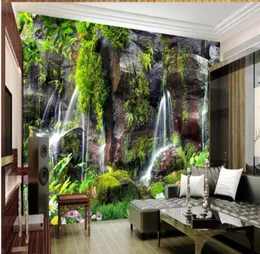 papel de parede de popa personalizada belo cenário papéis de parede de jardim paisagem cachoeira cenário de fundo Wall4450438