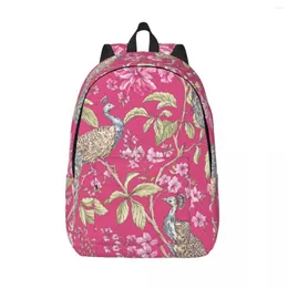 Backpack pavão estampa floral unissex bolsa escolar bolsa escolar sbag mochila