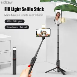 selfie monopods fgclsy 2023 جديد الألومنيوم المخفي اللاسلكي selfie stick Bluetooth مصراع Monopod Monopod Tripod مع ملء الضوء المستخدمة للبث المباشر WX