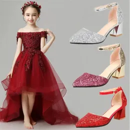 Princess Girls High Heel обувь детей, обувь