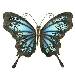 Decoração de casa interna Metal Butterfly Wall Artwork para esculturas de estátuas de parede do pátio do jardim de quintal 240429