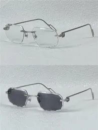 Photochromic Sun Glassses lens colors changed in sunshine from crystal clear to dark rimless metal frame cut lens outdoor 0116S with box and association