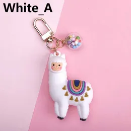 Keychains Lanyards Söt alpakka Nyckelring Högkvalitativ original Tecknad alpaca Keychain Simulated Animal Pendant Girl Jewellry Birthday Present Q240429