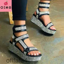 Oimg Shiny Sinestone Platform Bling Bling Sole Cadle Cint Women Sandals Ladies Sport Sports Shoet Shoe