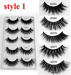 5 pairs Mixed Style Multipack False Eyelash 3D Soft Mink Eyelashes Wispy Long False Lashes Natural Eye Makeup Faux Eye Lashes Exte4700921