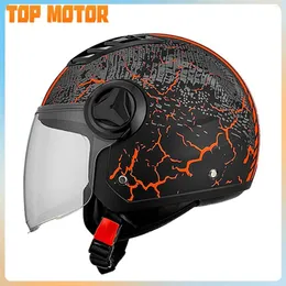 Motosiklet Kaskları Retro Kask 3/4 Yüz Yaz Elektrikli Scooter Motobike Casco Motocycing Capacete Dot Sertifikasyon Nefes Alabilir