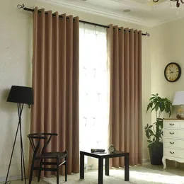 Curtain Modern Simple Solid Color Slub Cotton Curtains High Precision Full Blackout El Wholesale