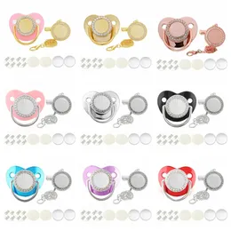 10 komputerów PC PAKA Spersonalizowany luksusowy sublimacja smocz Custom Hurtarne Bling Pacifier dla dziecka 240423