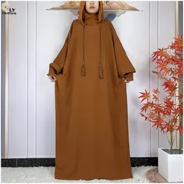 Etnisk kläder est muslimska ramadan två hattar abaya dubai kalkon islam bönkläder högklassiga mjuka tygklänningar afrikansk kvinnor lös klänning