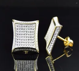 Stud Earrings Top Quality Silver Color Screwback Micro Pave Cz Gold Women Men 2022 Design Hiphop Bling Earring7146851