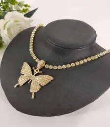 European and American ins 2020 big butterfly pendant single row rhinestone bright diamond necklace necklace Nightclub accessories9501070