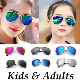 Sunglasses 13 Colors Parent-child Pilot Sunglasses Kids Adult Outdoor Riding Sport Eyewear Unisex Children Vintage UV400 Shades Sun Glasses d240429