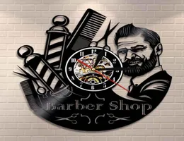 Znak fryzjerski Znak Zegar ścienny Barbe Record zegar ścienny Salon fryzjerski Stylist Stylist Hair Tools Nożyczniki Barber Shop Prezent Y2001093234981