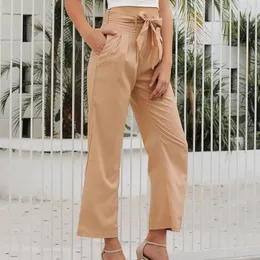 Yoga Outfits Women High Waist Pants Loose Sport Casual Wide Leg With Pocket Solid Ladies Streetwear Outdoor Chic Trousers