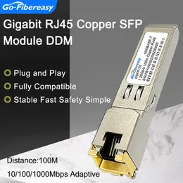 SFP do RJ45 Miedzik transceiver 1 GB 10/100/1000base-T 100m dla Cisco, Mikrotik, Ubiquiti, NetGear, TP-Link ...