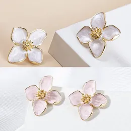 Stud Earrings 2 Pairs Of Flower Set Pink White Flowers Women Earring Post Spring Summer Trendy Girls Cute Jewelrys