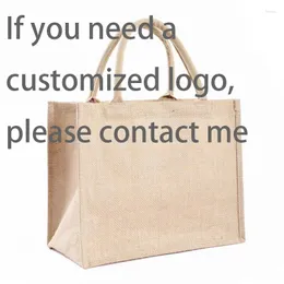 Bolsas de ombro Multifunction Jute Tote reutilizável compras dobráveis Durável Armazenamento de mercearia Bolsa de bolsa de nylon pode personalizar o