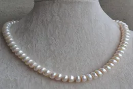 Äkta Pearl Jewellery17Inches White Color Real Freshwater Pearl Necklace95105mm Big Size Woman Jewelry9889100