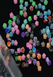 Декорация ногтей, смола Rose Flower100 ПК 6 мм 12 цветов цветы кабиновые камеи настройки 3D бирюзовый декор2281766