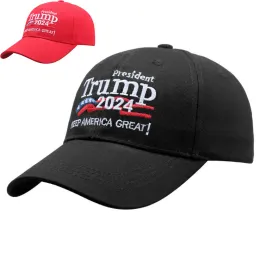 Black Red Embroidery Peaked Cap Donald Trump's 2024 Baseball Caps Keep America Great US Presidential Election Cap Adjustable Outdoor LL