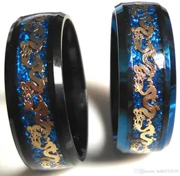 20st unikt svartblå 316L rostfritt stål drake ring vintage herrar cool mode ring kvalitet jerwelry hela varumärke new3047878