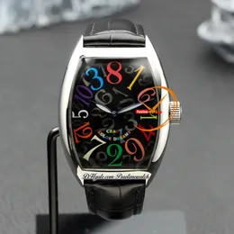 Color Dreams 8880ch Carzy часы A21J Автоматические мужские мужские мужские часы стальные черные текстурированные маркеры Маркеры кожаный бреп