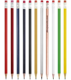 China Cheap Assorted color Golf el Restaurant Promotional Personalised Economy rectangular Round Pencils with Eraser Custom Log9482986