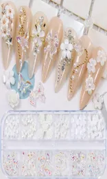 Pudełko kolorowe różne płatki kwiaty kręgowe krawaty glazowane perłowe dekoracje paznokci 3D gwóźdź urok brokatowi dostarcza narzędzia biżuteria 8200718