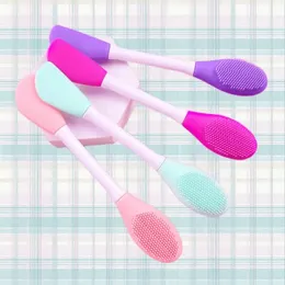 New Double Head Silicone Facial Mask Brush Soft Head Daub Mud Brush Cleaning Pore Cleaning Brush