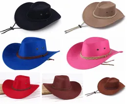 Western Unisex Kovboy Şapkalar Erkekler Retro Sun Visor Knight Hat Cowgirl Geniş Kötü Şapkalar Yaz Açık Turizm Meşabı LLA8336850076