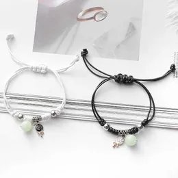 Corrente 2PCs/Set Novo pulseira de casal de tração de chegada para homens mulheres estrelas coroa charme pulseiras de mão amantes de corda presentes ajustáveis