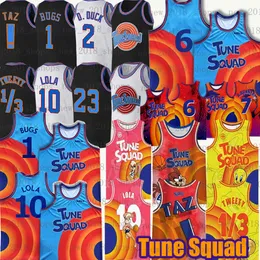 Space Space Jam Jersey de basquete 23 Nichael 1 Bugs Tune Squad Taz 22 Murray 10 Lola 1 3 Tweety 7 R Runner 2 D Duck Mens Youth Kids LeBron 351y