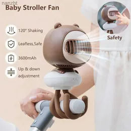 Electric Fans Mini charging fan 120 rotating USB handheld electric fan flameless fume hood baby stroller free delivery air coolerWX