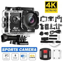 Ultra HD 4K Action Camera 30FPS170D Подводный шлем о водонепроницаемом 2,0-дюймовом экране Wi-Fi Sports Sports Go Video Camera Pro 240430