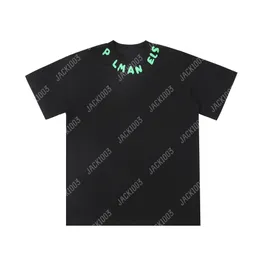 Palm PA Tops Hand-drawn Logo Summer Loose Luxe Tees Unisex Couple T Shirts Retro Streetwear Oversized T-shirt Angels 2290 ZBZ