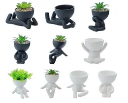 Piantatrici vaso cartone animato umanoide succulento pianta di pianta in ceramica per decorazioni desktop tagli fiori di fiori di casa garde3355378